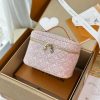 LV Nice Mini Monogram Emblème Pink Vanity Bag BC