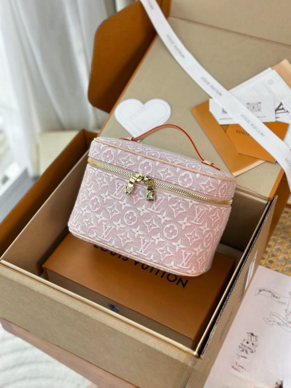 LV Nice Mini Monogram Emblème Pink Vanity Bag BC