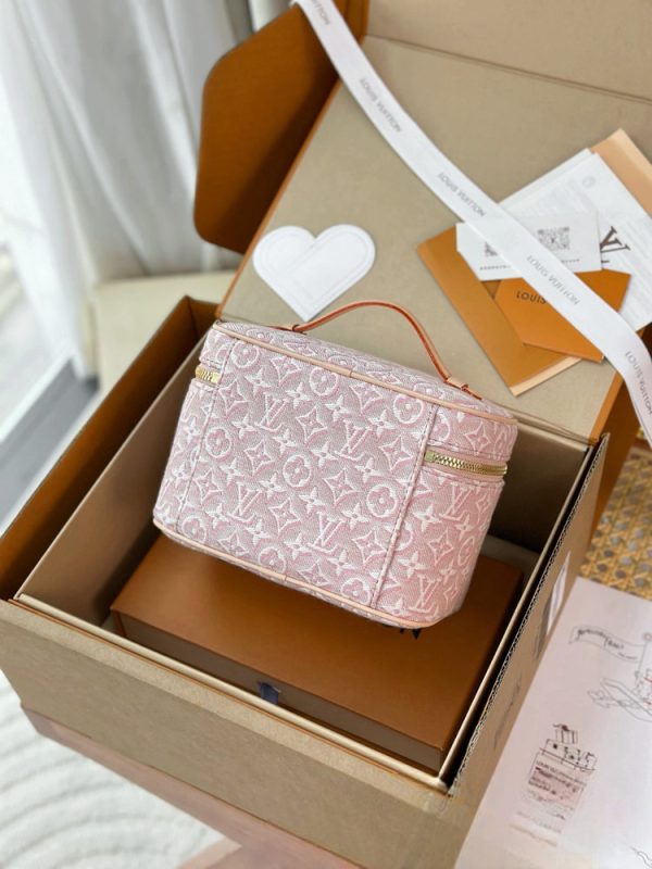 LV Nice Mini Monogram Emblème Pink Vanity Bag BC