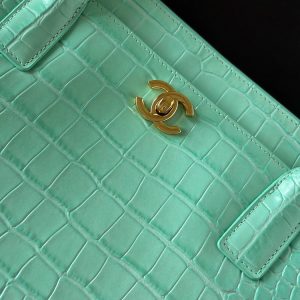 CN Small Shopping Bag Crocodile Embossed Mint Green Bag BC