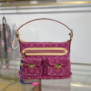 LV Baggy Monogram Denim Fuchsia Bag