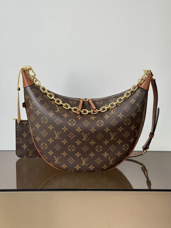 LV Loop Hobo Monogram Reverse Canvas Bag