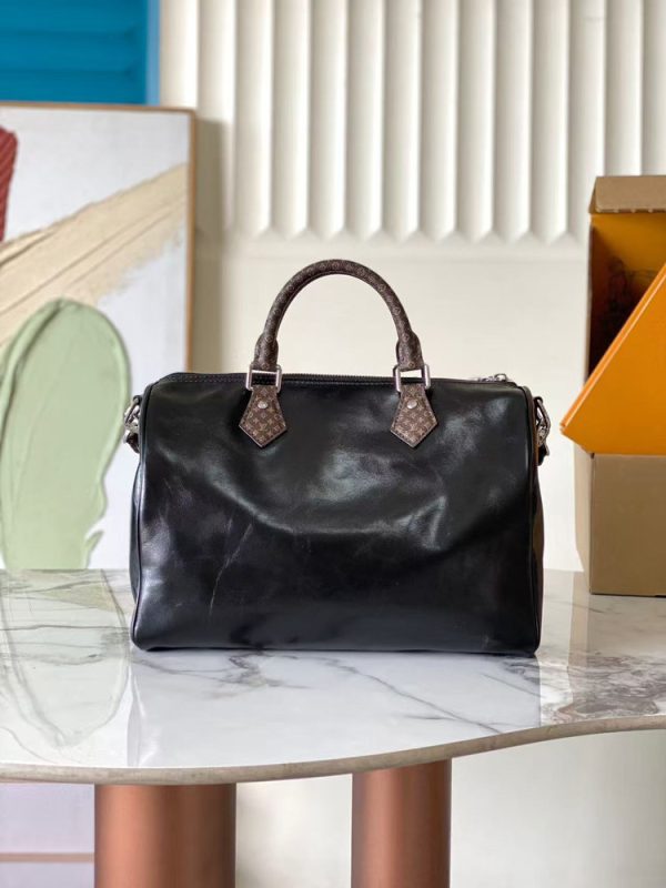 LV Speedy Soft 30 Black Leather Bag