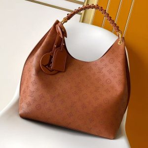 LV Carmel Mahina Leather Hobo Bag