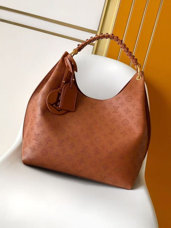 LV Carmel Mahina Leather Hobo Bag
