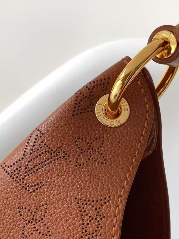 LV Carmel Mahina Leather Hobo Bag