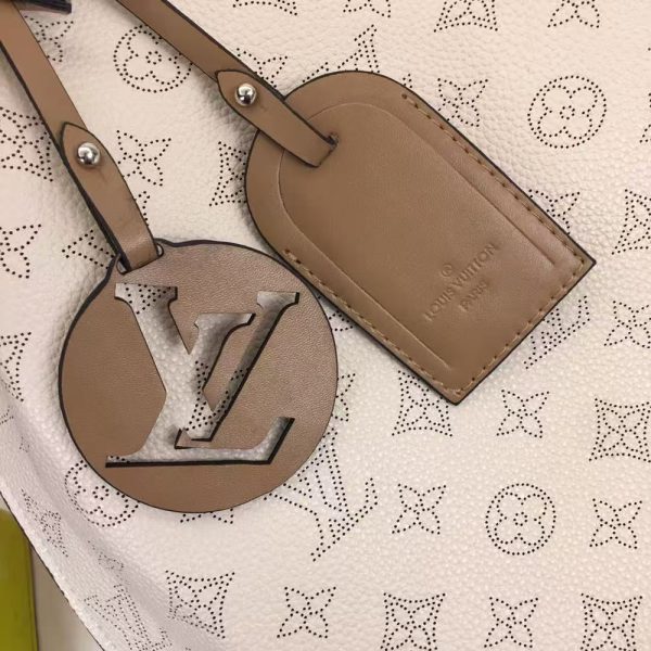 LV Carmel Mahina Hobo Cream Bag