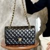 CN Classic Medium Double Flap Black Caviar Bag