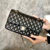 CN Classic Medium Double Flap Black Caviar Bag