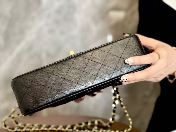 CN Classic Medium Double Flap Black Caviar Bag
