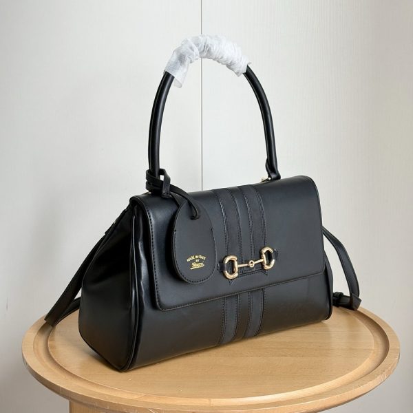 GG Paparazzo Top Handle Bag in Black Leather 875018 BC GG Paparazzo Top Handle Bag in Black Leather 875018 BC