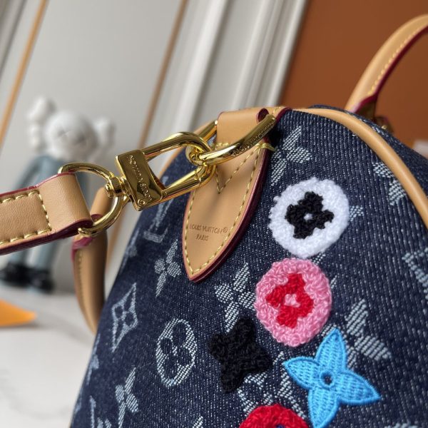LV Speedy Bandoulière Monogram Denim Patchwork Bag M13282-M15241 BC LV Speedy Bandoulière Monogram Denim Patchwork Bag M13282-M15241 BC