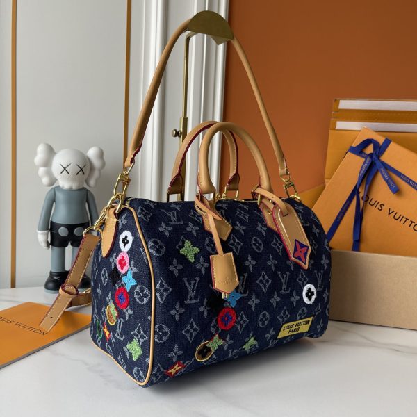 LV Speedy Bandoulière Monogram Denim Patchwork Bag M13282-M15241 BC LV Speedy Bandoulière Monogram Denim Patchwork Bag M13282-M15241 BC