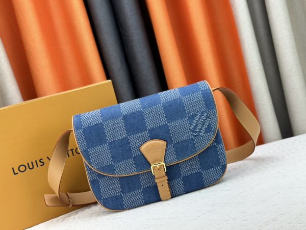 LV Montsouris Messenger MM Denim Bag N40743 BC