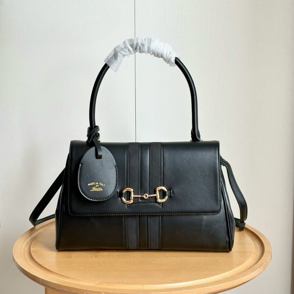GG Paparazzo Top Handle Bag in Black Leather 875018 BC GG Paparazzo Top Handle Bag in Black Leather 875018 BC