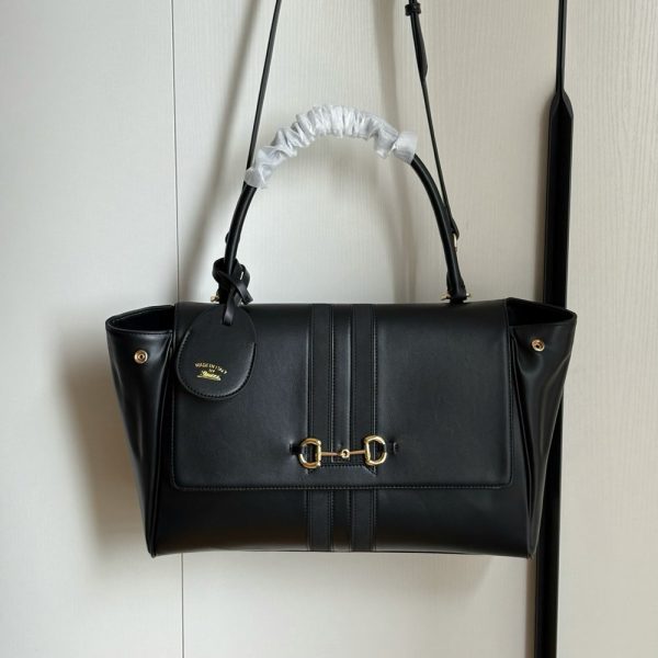 GG Paparazzo Top Handle Bag in Black Leather 875018 BC GG Paparazzo Top Handle Bag in Black Leather 875018 BC
