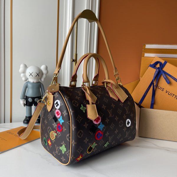 LV Speedy Bandoulière Monogram Patch Embroidery Bag M13282-M15241 BC LV Speedy Bandoulière Monogram Patch Embroidery Bag M13282-M15241 BC