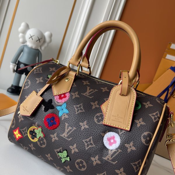 LV Speedy Bandoulière Monogram Patch Embroidery Bag M13282-M15241 BC LV Speedy Bandoulière Monogram Patch Embroidery Bag M13282-M15241 BC