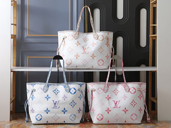 LV Neverfull MM Watercolor Monogram Canvas Bag M22980 BC