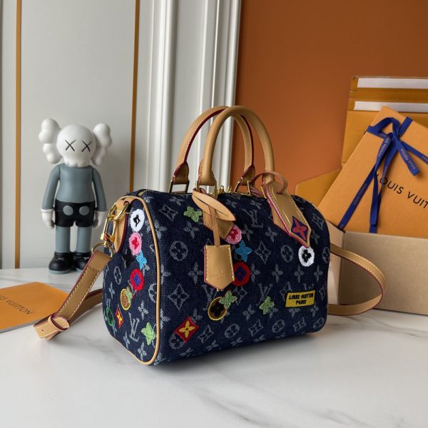 LV Speedy Bandoulière Monogram Denim Patchwork Bag M13282-M15241 BC LV Speedy Bandoulière Monogram Denim Patchwork Bag M13282-M15241 BC