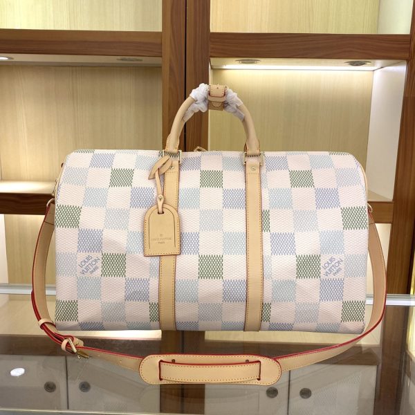 LV Keepall Bandoulière 50 Damier White Bag M40667-M41416 BC