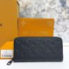 LV Black Embossed Monogram Leather Zippy Wallet KK01650