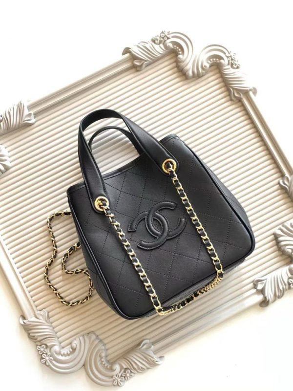 CN Mini Shopping Tote Calfskin Black KK05050