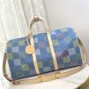 LV Keepall Bandouliere 50 Damier Blue Bag M41418-M11251 BC LV Keepall Bandouliere 50 Damier Blue Bag M41418-M11251 BC