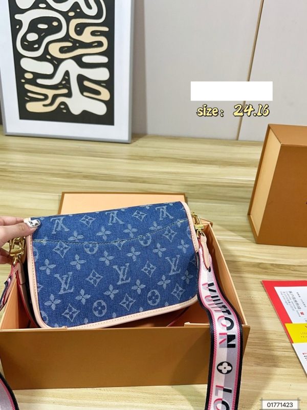 LV Monogram Denim Flap Shoulder Bag C2301250