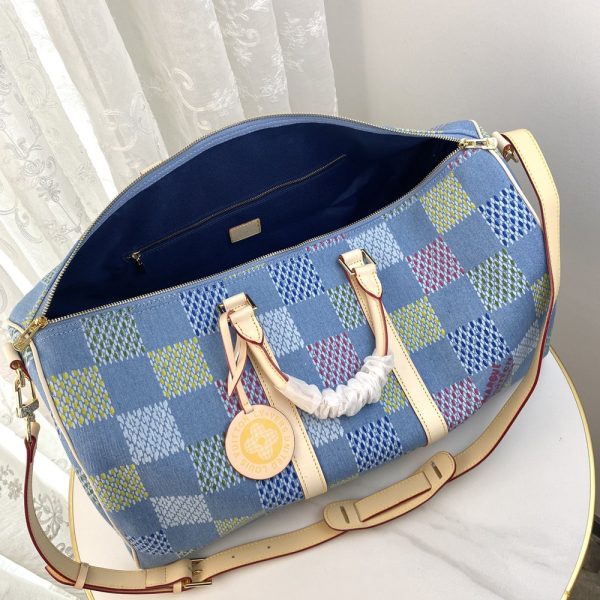 LV Keepall Bandouliere 50 Damier Blue Bag M41418-M11251 BC LV Keepall Bandouliere 50 Damier Blue Bag M41418-M11251 BC