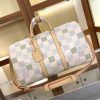 LV Keepall Bandoulière 50 Damier White Bag M40667-M41416 BC