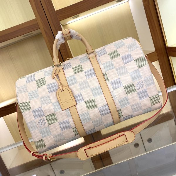 LV Keepall Bandoulière 50 Damier White Bag M40667-M41416 BC