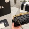 CN Pearl Clutch With Chain Metallic Black C2301250