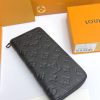LV Black Embossed Monogram Leather Zippy Wallet KK01650