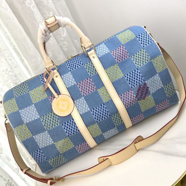 LV Keepall Bandouliere 50 Damier Blue Bag M41418-M11251 BC LV Keepall Bandouliere 50 Damier Blue Bag M41418-M11251 BC