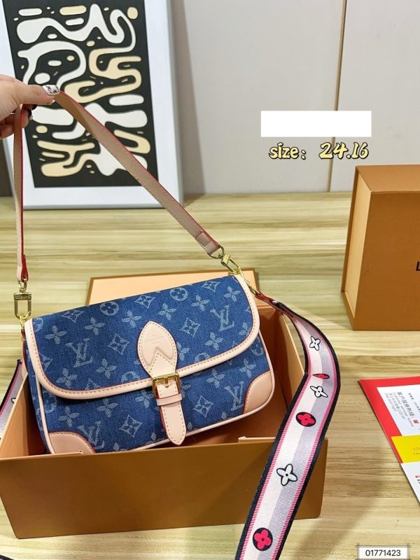 LV Monogram Denim Flap Shoulder Bag C2301250