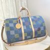 LV Keepall Bandouliere 50 Damier Blue Bag M41418-M11251 BC LV Keepall Bandouliere 50 Damier Blue Bag M41418-M11251 BC