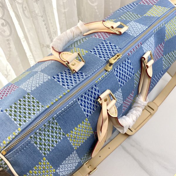 LV Keepall Bandouliere 50 Damier Blue Bag M41418-M11251 BC LV Keepall Bandouliere 50 Damier Blue Bag M41418-M11251 BC