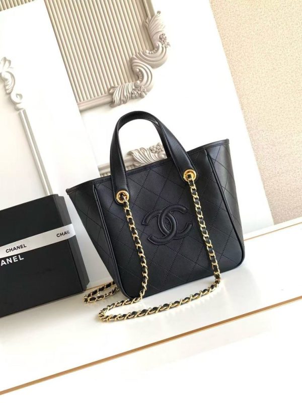 CN Mini Shopping Tote Calfskin Black KK05050