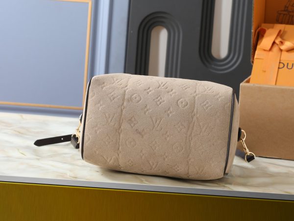 LV Speedy Bandoulière Beige Suede Bag M40391-M40390 BC