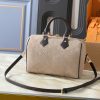 LV Speedy Bandoulière Beige Suede Bag M40391-M40390 BC