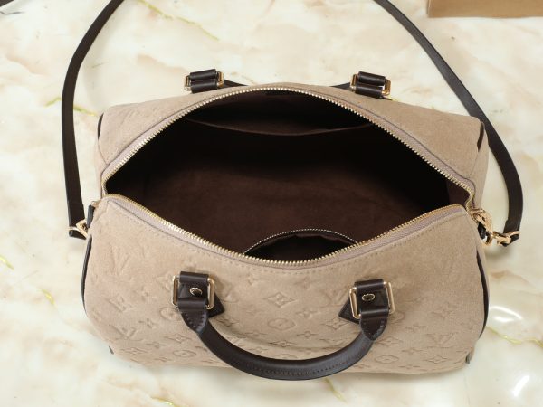 LV Speedy Bandoulière Beige Suede Bag M40391-M40390 BC
