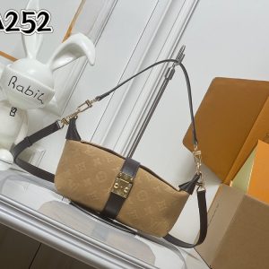 LV Pochette Mia Beige Suede Bag M2A252 BC