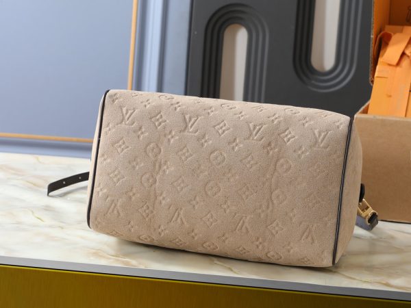 LV Speedy Bandoulière Beige Suede Bag M40391-M40390 BC