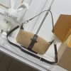 LV Pochette Mia Beige Suede Bag M2A252 BC