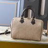 LV Speedy Bandoulière Beige Suede Bag M40391-M40390 BC