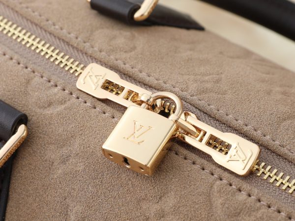 LV Speedy Bandoulière Beige Suede Bag M40391-M40390 BC