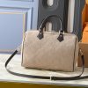 LV Speedy Bandoulière Beige Suede Bag M40391-M40390 BC